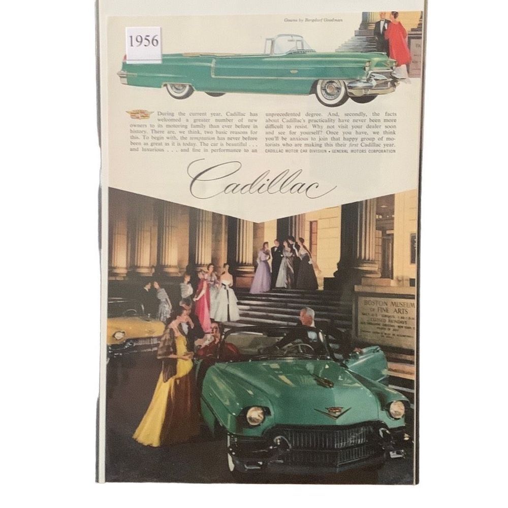 Vintage 1956 Cadillac Bergdorf Goodman Gowns Advertisement Ad Advertising